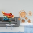 thumbnail image 2 of Conjunto de estatuas de peces arowana, figuras de peces, artesanías de pared, adorno decorativo colgante de resina de ratán para estante, escritorio,, 2 of 8