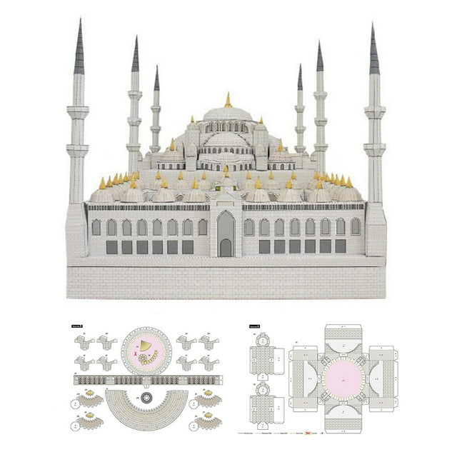 Blue Mosque Sudan 3D Paper Model DIY Building Paper Model DIY Model Kits TAPDRA Spare Part
