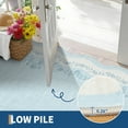 thumbnail image 6 of Hasoo Large Washable Rug 9' x 12' Area Rug for Living Room Scalloped Non-Slip Neutral Indoor Decor Floral Printed Carpet, Blue, 6 of 6