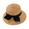 thumbnail image 3 of Shadoumai Sun Visor Hat for Women Summer Straw Beach Hats Packable Wide Brim Hat with Ponytail Hole Beach Essentials, 3 of 7