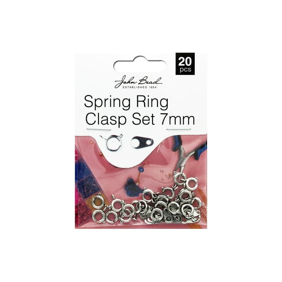 John Bead MHF Spring Ring Clasp 7mm A Slv 20pc