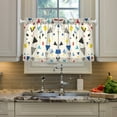 thumbnail image 2 of Yayeee Kitchen Curtains Tier Pair Light Filtering 27"x24" Rod Pocket Short Cafe Window Panel, Retro Triangles, 2 of 7