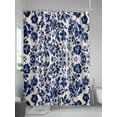 thumbnail image 5 of Shower Curtains Blue Flowers Pattern Bath Curtain Linen Background Waterproof Bathroom Shower Curtain Set with Hooks Decoration 72 x 72 Inches, 5 of 7