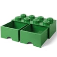 thumbnail image 5 of Room Copenhagen: LEGO Brick 2 Drawer Storage - 8 Knobs, Dark Green - 19.7 x 9.8 x 7.1", Stacking Container, Holds 1600 Blocks, Toy Home Organizer Box, 5 of 10