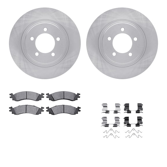 Dynamic Friction Company Front Brake Rotors with 5000 Advanced Brake Pads includes Hardware 6512-99625