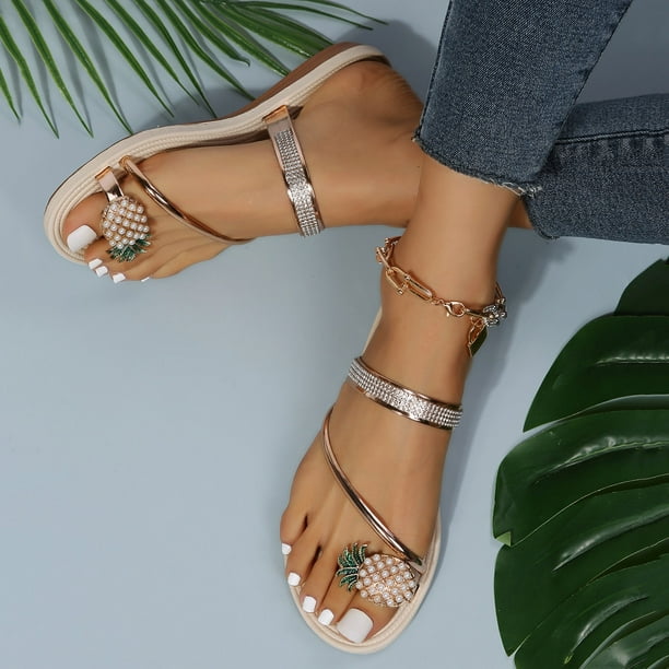 Pineapple on sale bling sandals