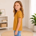 thumbnail image 5 of Girls Short Sleeve T Shirts Kids Summer Basic Tee Crewneck Cute Tops Ginger,2-3 Years, 5 of 6