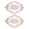 thumbnail image 1 of 2 Paquetes Salvamanteles de Encaje Retro 12X17 Pulgadas Ovalado Manteles Individuales Bordados de Encaje Francés Posavasos para Hogar Y Bodas, Marrón, 1 of 7