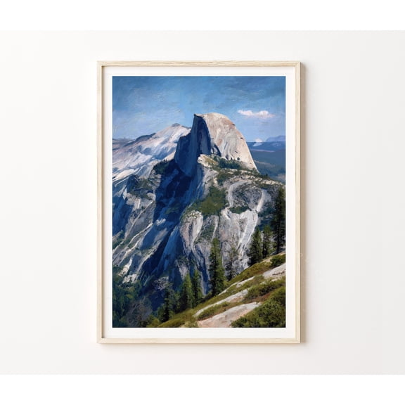 Half Dome Yosemite National Park California Mountain Wall Art, Unframed Paper Poster 8x10in