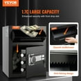 thumbnail image 2 of 1.7 Cub Depository Safe, Deposit Safe with Drop Slot, Electronic Code Lock and 2 Emergency Keys, 17.71'' x 13.77'' x 13.77'' Business Drop Slot Safe for Cash, Mail in Home, Hotel, Office, 2 of 11