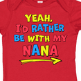 thumbnail image 4 of Inktastic Yeah I'd Rather Be with My Nana in Red Yellow and Blue Boys or Girls Baby Bodysuit, 4 of 5