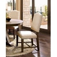 thumbnail image 3 of Dining Room Furniture Rustic 5pc Dining Set Round Table 4x Dining Chairs Light Oak Beige Upholstered Seat Chairs Transitional, 3 of 9