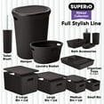 thumbnail image 5 of Superio Ribbed Plastic Storage Basket Organizer, Brown Stackable Closet Storage bin for Shelf, Pantry, Office, and Cosmetics, 5 of 9