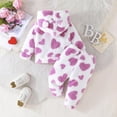 thumbnail image 4 of Tiweut Girls Outfits Winter Valentine's Day Hoodie and Pants Heart Print Kid Cloth Sets,9-12 M, 4 of 7