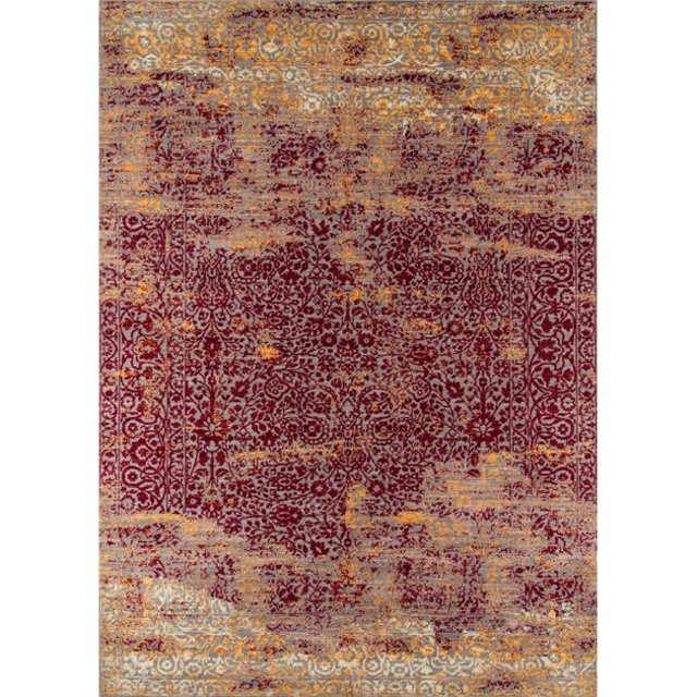 Momeni PETRAPE-01RED2339 Petra Turc Machine Fait Zone Tapis&44; Rouge - 2 Pi 3 Po x 3 Pi 9 Po.
