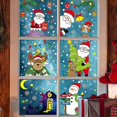 thumbnail image 4 of Adhesivos navideños para ventanas, calcomanías navideñas, decoraciones autoadhesivas impresas de doble cara reutilizables para ventanas, árbol de Papá Noel y copos de nieve, 4 of 5