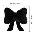 thumbnail image 2 of Black Bow Pillow, Soft Bow Decorative Pillows with Faux Rabbit Fur, Velvet Cute 12" Bow Throw Pillows, Aesthetic Home Decor Bow Shaped Plush Pillow Cushions for Bedroom Sofa Couch, 2 of 5