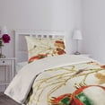 thumbnail image 2 of Ambesonne Christmas Quilted Coverlet 2 Pcs, Colorful Jolly Times, Twin Size, Multicolor, 2 of 4