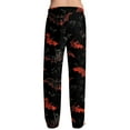 thumbnail image 4 of MLQIDK Fall Pajamas for Men Halloween Loose fit Pumpkin Bat Ghost Print Pajama Pants Elastic Waist Big and Tall Halloween Pajamas Funny Drawstring Pajamas Fall Pjs, 4 of 7