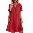 thumbnail image 4 of Women's Dresses Plus Size Solid Resort Dress Wrap V Neck for Summer, 4 of 6