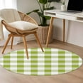 thumbnail image 5 of Green Plaid Area Rug, Green Gradient Washable Large Circle Carpet, Non Slip Round Rug for Living Room/Bedroom/Dining Room/Home Office/Dorm, 5 of 9