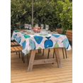 thumbnail image 3 of Outdoor Tablecloth with Umbrella Hole for Patio/Picnic/Party/Camping, Pink Fishes Waterproof Table Cloth Rectangle Table Cover Washable, Cartoon Coastal Ocean Fish Striped (60"x 120"), 3 of 8