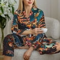 thumbnail image 6 of Honeii Whimsical Animal Spiral Print Women's Pajama Sets Long Sleeve Button Down Sleepwear Nightwear Soft Pjs Lounge Sets 2PCS-XX-Large, 6 of 7