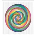thumbnail image 3 of Rainbow Shower Curtain, Artistic Spiral Rosette Pattern with Wavy Stripes Abstract Contemporary Design, Fabric Bathroom Set with Hooks, 69W X 84L Inches Extra Long, Multicolor, by Ambesonne, 3 of 3
