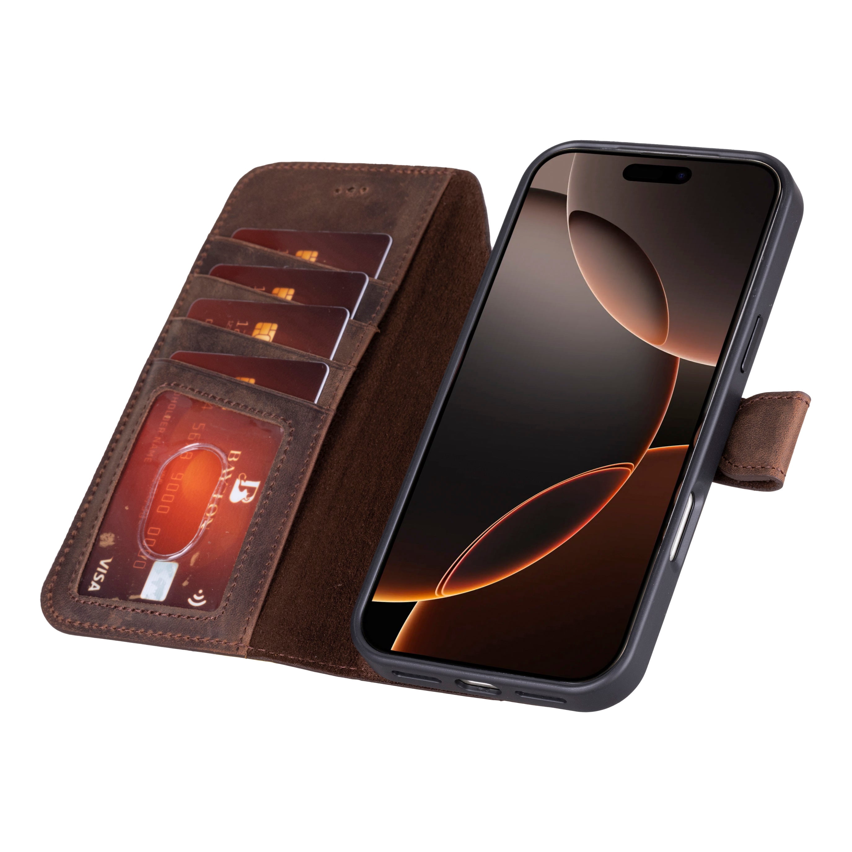 iPhone 17 Pro Detachable Leather Wallet Case - RFID, MagSafe Compatible