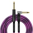 thumbnail image 1 of Cable para Instrumentos Kirlin Onda Negra Morada ángulo Recto 1/4 Pulgadas 10 Pies, 1 of 6