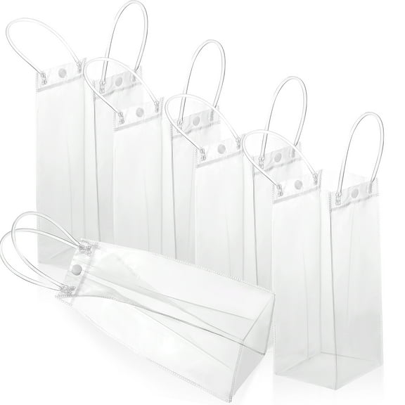 MIPCASE 15Set Tall Clear Front Gift Bags PVC Material for Shower Party Guests