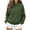 Army Green, variant on Staron Women's Sweater Knitted Ribbed Round Neck Long Sleeve Casual Comfy Pullover Tops Fall Winter Fashion Solid Knitwear Army Green L