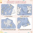 thumbnail image 4 of FORMRS Kids Short Sleeve Top and Pants Pajama Set Unisex Satin 2-Piece Sleepwear, Sizes 5-6Y, Blue Cartoon Rabbit Pattern, 4 of 8