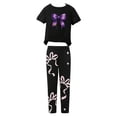thumbnail image 5 of larppty Girls’ Bow Print Leggings and T-Shirt Set – Cute 2-Piece Outfit for Kids, Soft Cotton Blend, Casual Wear for Playtime, School, and Parties（Pink， 7 Years）, 5 of 6