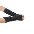 thumbnail image 2 of 1 Pair Long Arm Covers Half Finger Gloves Wrist Sleeves Fingerless Knitted Protection Ruffle Mittens, 2 of 6