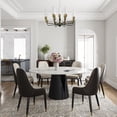 thumbnail image 6 of POVISON 7PCS Modern Dining Room Sets(59" Dining Table + 6 Chairs), Kitchen Furniture Round White Dining Table with Chairs, Round Dining Table Set for 6, 6 of 18