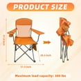 thumbnail image 2 of LIFERECORD Portable Camping Chair with Cup Holder & Side Pocket, Lightweight Folding Outdoor Chair for Beach, Fishing, Picnic, Heavy Duty 225LBS Capacity, Orange, 2 of 9