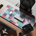 thumbnail image 2 of Long Mouse Pads for Desk,Blue Boho Pioneer Flower Patchwork Desk Mats on Top Of Desks, Desk Mouse Pad Extra Large with 3mm Non-Slip Base and Stitched Edge for Gaming,Work,Home 35.4"x15.7", 2 of 5