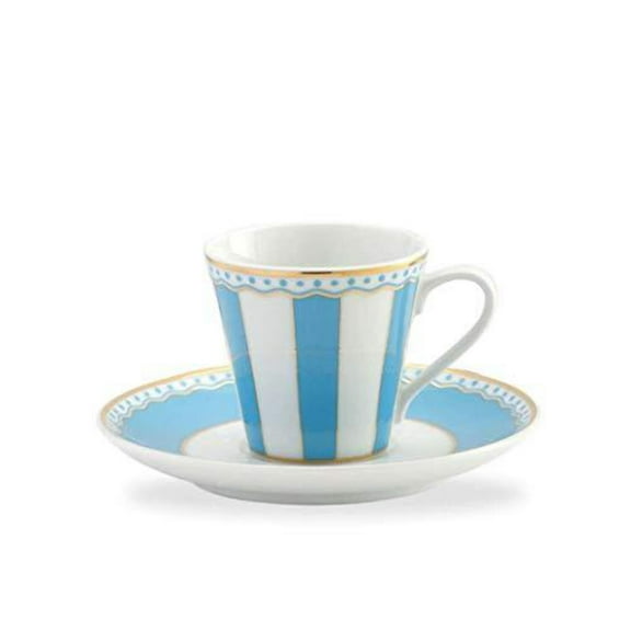 Noritake Carnivale Espresso Cup  Saucer 3-OZ Blue