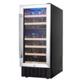 thumbnail image 3 of [2 DAY Delivery] 15 Inch Wine Cooler, 28 Bottle Dual Zone Wine Refrigerator with Stainless Steel Tempered Glass Door, Temp Memory Function, Fit Champagne Bottles, Freestanding and Built-in Style, 3 of 9