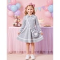 thumbnail image 2 of Aideaone Toddler Girls Long Sleeve Polo Dress with Matching Heart Crossbody Bag 2T-7T, 2 of 7