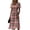 Pink, variant on Minjewel Women's Plaid Mini Dress with V-Neck Short Sleeve - Gingham Summer Dress, Loose Flowy Beach Party Outfit, Preppy Comfy Vacation Top,Green,2XL