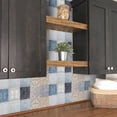 thumbnail image 4 of 24Pcs Self-Adhesive Wall Tile Decals, Moroccan Style Peel and Stick Tile Stickers, Waterproof Backsplash Stickers for Kitchen Bathroom Decor G 3.93 Inch, 4 of 9