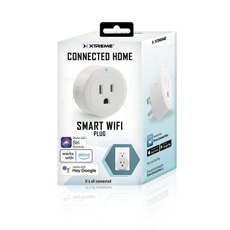 Xtreme Connected Home 4 Pack Smart Wifi Plug 10amp - Voice Control,  Schedules, Remote Control, No Hub Required