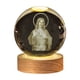 thumbnail image 2 of Lámpara de noche de cristal con grabado de la Sagrada Familia, estatua con soporte de madera, luz que cambia de color, colección religiosa de cristal, lámpara de noche católica., 2 of 6