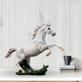 thumbnail image 4 of Estatua de resina de caballo de pie, escultura de estatuilla de caballo de cría, colección de regalos para mesa de oficina en casa, decoración de Blanco Gloria estatuilla de caballo, 4 of 7