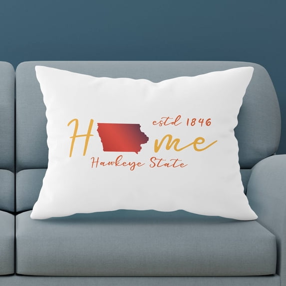 Personalized Iowa Pillow Case with Home State Design