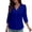 Blue, variant on Women's Summer Dressy Casual Tops 3/4 Sleeve Lace Trim V Neck Shirts Elbow Length Blouse Elegant Trendy Tunic T shirts