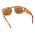 thumbnail image 4 of Flat Top Racer Bridgeless Rectangular Oval Double Rim Retro Sunglasses Orange Gold - Brown, 4 of 4