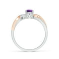 thumbnail image 2 of ANGARA Natural Amethyst and Diamond Twisted Vine Ring in 14K White & Rose Gold for Women (Size-5mm) | February Birthstone, Birthday, Anniversary, Jewelry Gift for Women | Natural Amethyst Ring, 2 of 10